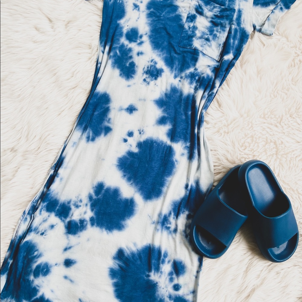 Tie Dye Blue Dress - Picture 1 of 2